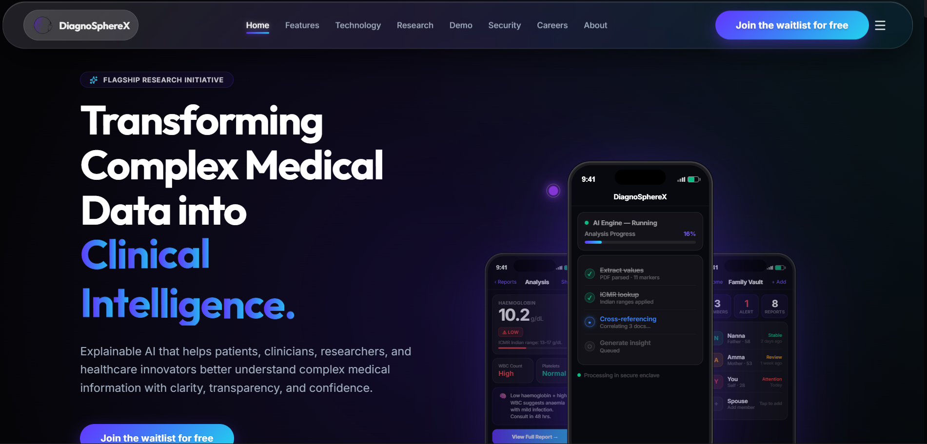 DiagnoSphereX · Product site